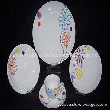 Fine Porcelain 20-piece Dinner Set in Rim Shape with Decal